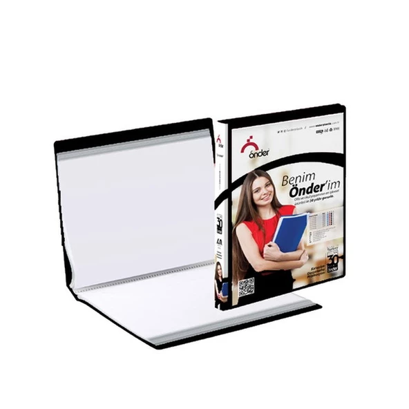 Önder PP Ön Cepli 40 Poşetli Sunum Dosyası SİYAH ürün görseli