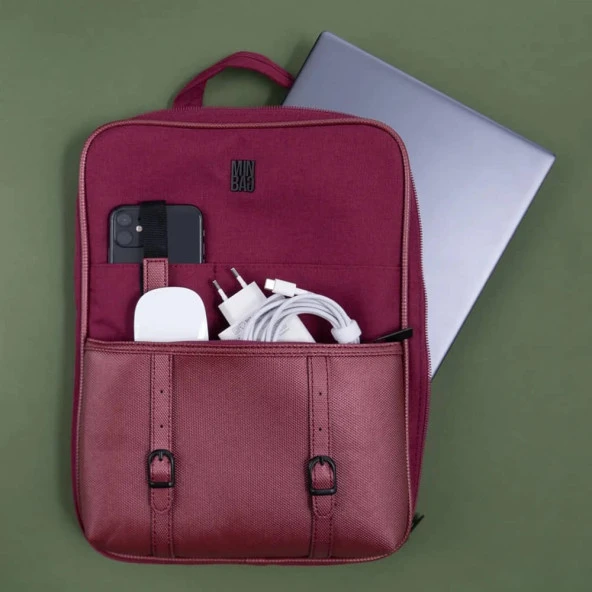 Minbag XXL Aspen Laptop ve Tablet Çantası 17 Inch BORDO ürün görseli