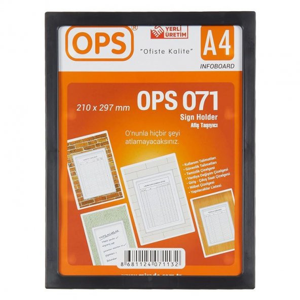 OPS DP 071 A4 Duvar Tipi Afiş Taşıyıcı