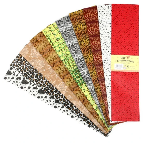 Lino Desenli Krapon Kağıdı 5 Desen 5 li Paket 50X200 cm