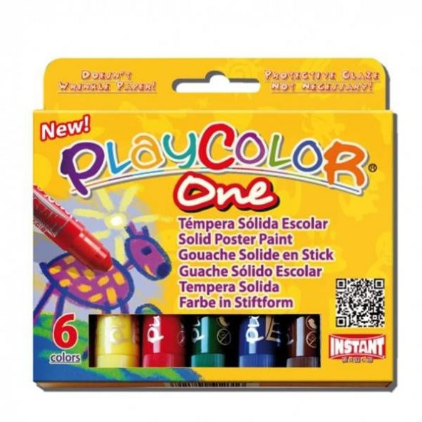 Instant Playcolor One Basic Solid Poster Paint (Jel Guaj Boya) 6 Renk