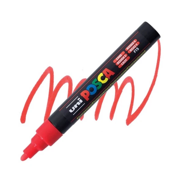 Uni Posca PC-5M Boyama Markörü 1.8-2.5 mm FLORESAN KIRMIZI