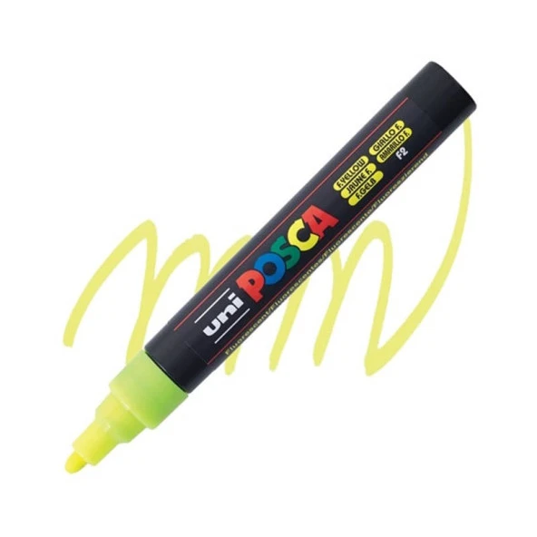 Uni Posca PC-5M Boyama Markörü 1.8-2.5 mm FLORESAN SARI