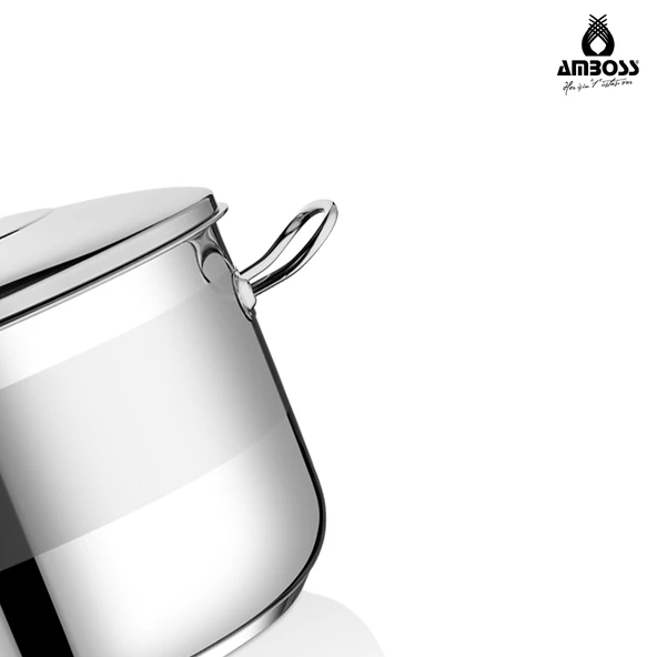 Saphire Paslanmaz Çelik 34x20 cm Çelik Kapaklı Derin Tencere - Resim 4