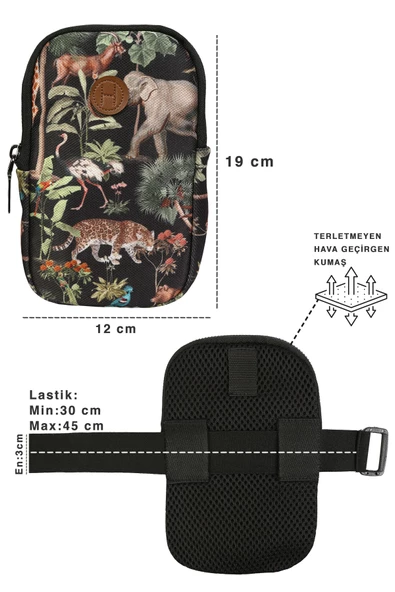 Spor Kol Bilek Telefon Çantası Woods Siyah - 7