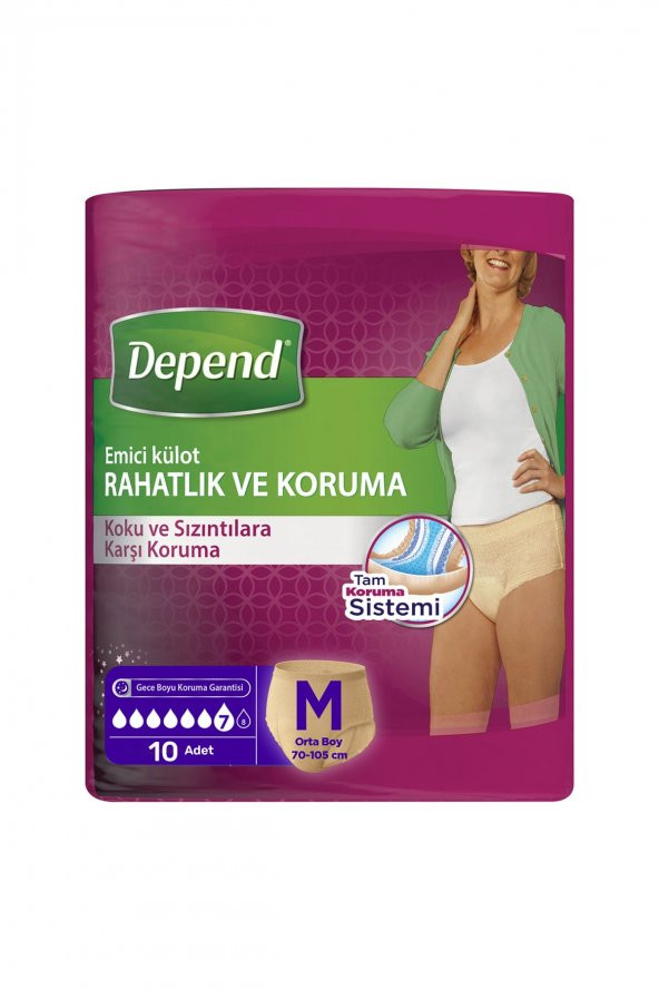 Depend Emici Külot Lohusa Pedi Kadın M Beden 10 Adet