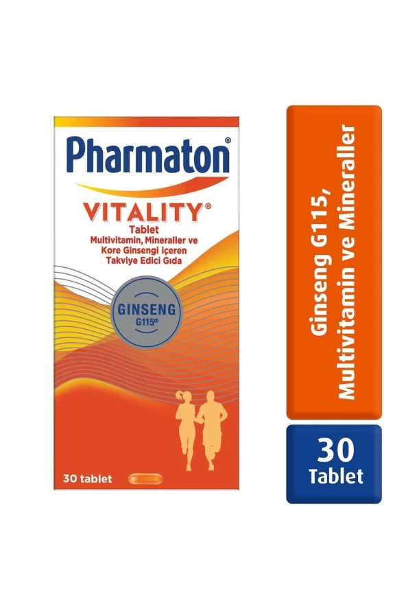 PHARMATON Vitality 30 Tablet - Ginseng G115, Multivitamin Ve Mineraller 8683060010190