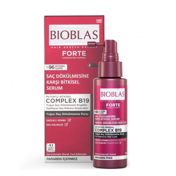 Bioblas Forte Complex B19 Saç Dökülmesine Karşı Bitkisel Serum 100 ml