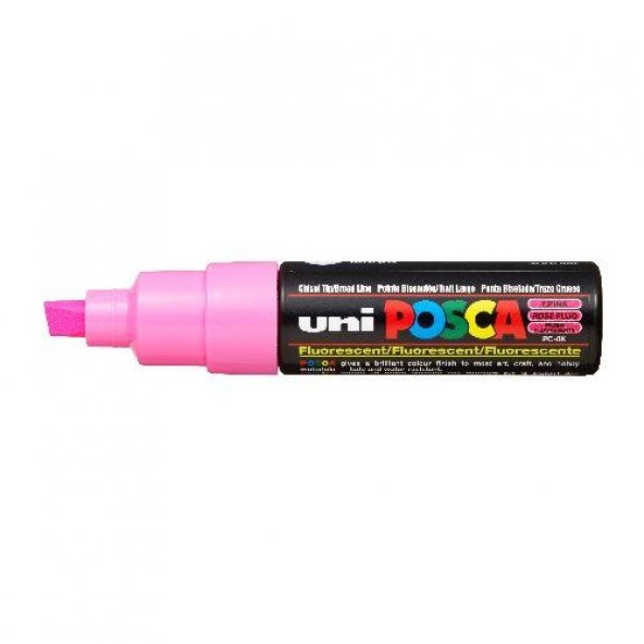 Uni Posca PC-8K Boyama Markörü 8 mm Kesik Uç FLORESAN PEMBE