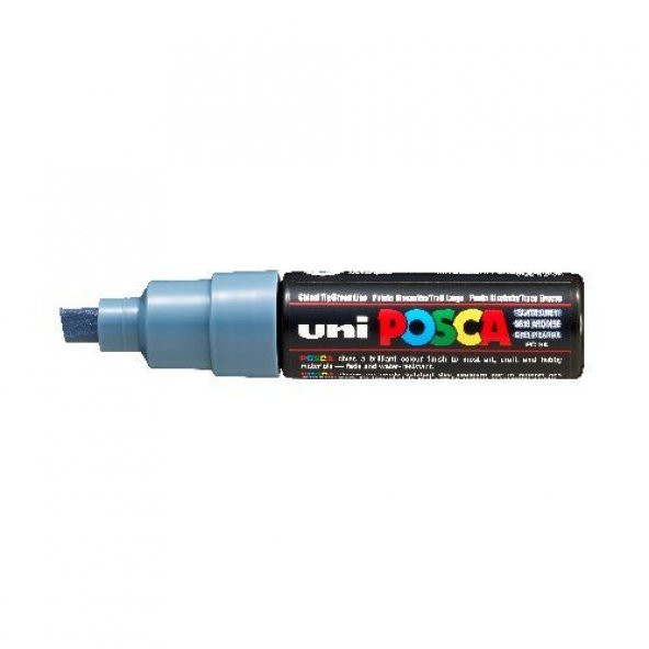 Uni Posca PC-8K Boyama Markörü 8 mm Kesik Uç KURŞUN GRİ
