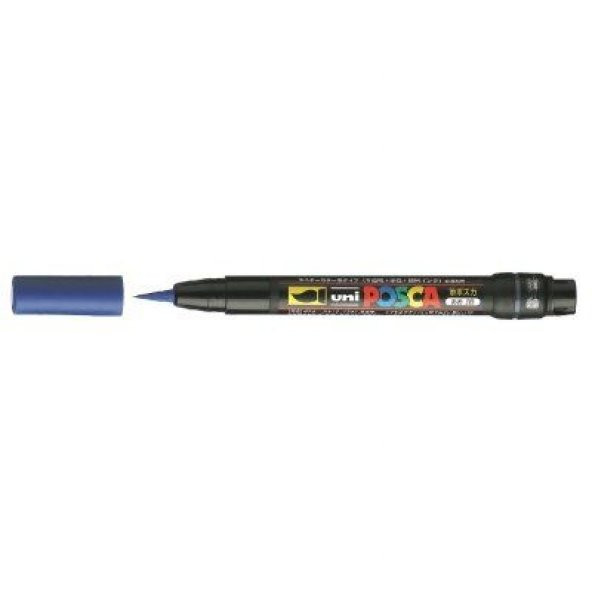 Uni Posca PCF-350 Boyama Markörü 1-10 mm Fırça Uç MAVİ