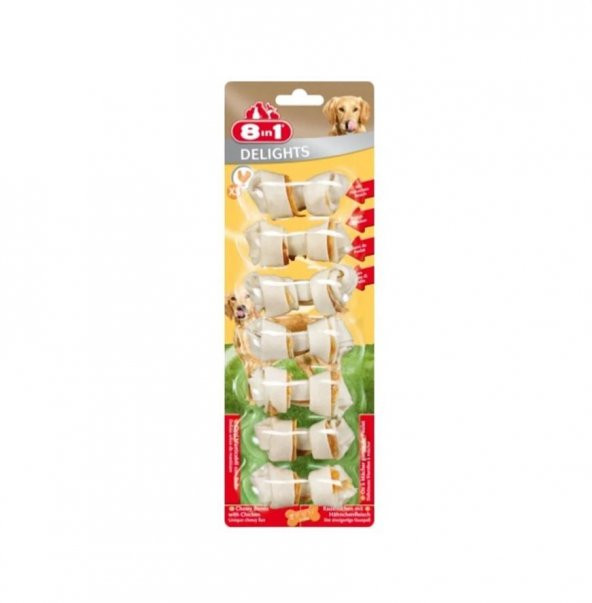 8 in 1 Delight Bones Tavuk Köpek Ağız Bakım Kemiği Xs 7li 84 Gr