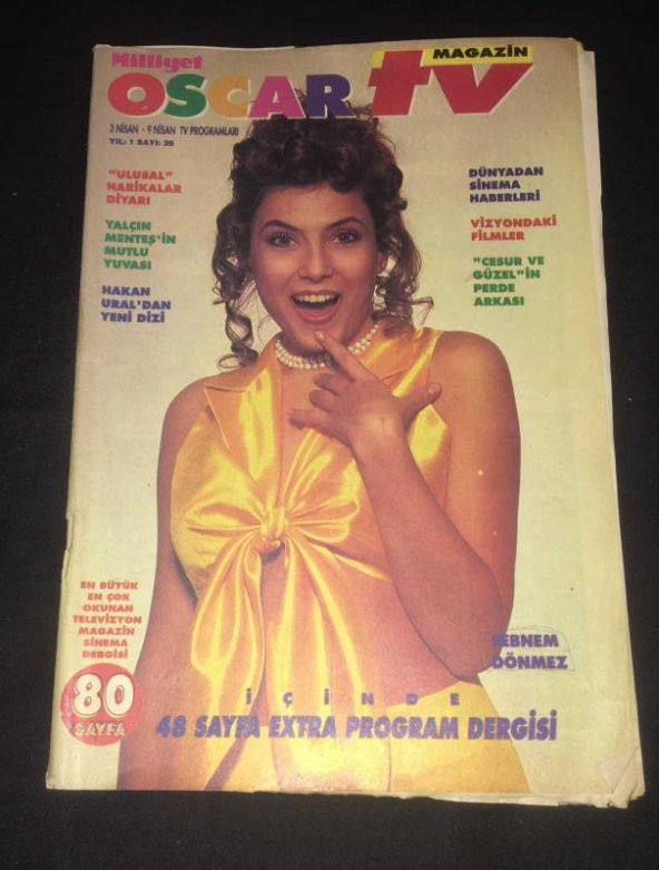 Milliyet OSCAR TV MAGAZİN Yıl 1 Sayı 26 ŞEBNEM DÖNMEZ   ( İKİNCİ EL ÜRÜN )