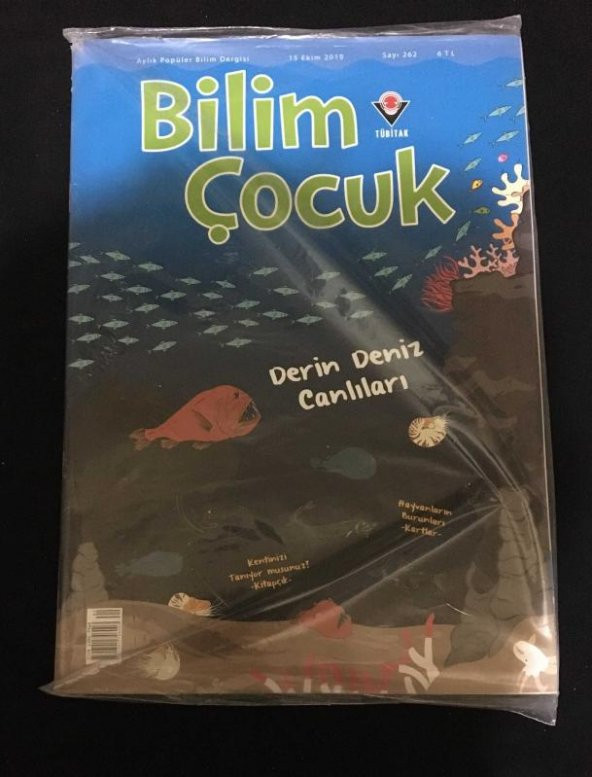 BİLİM ÇOCUK Dergisi 15 Ekim 2019 Sayı 262 DERİN DENİZ CANLILARI   ( İKİNCİ EL ÜRÜN )