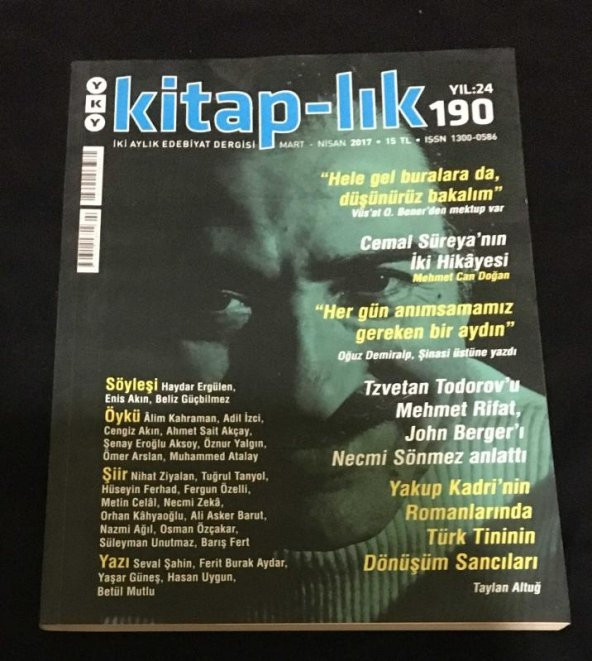 KİTAP-LIK Mart Nisan 2017 Sayı 190 CEMAL SÜREYANIN İKİ HİKAYESİ-Mehmet Can Doğan   ( İKİNCİ EL ÜRÜN )