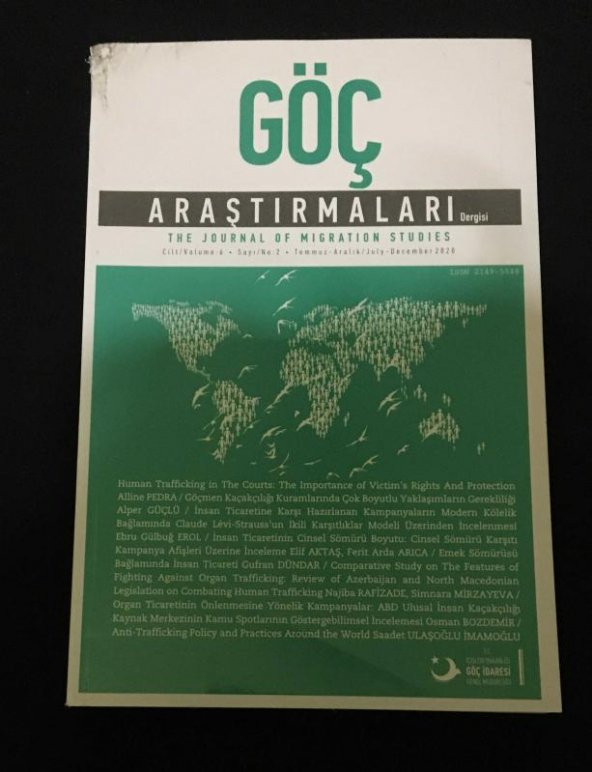 GÖÇ ARAŞTIRMALARI DERGİSİ Temmuz Aralık 2020 Sayı 2   ( İKİNCİ EL ÜRÜN ) - 1