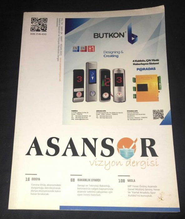 ASANSÖR VİZYON DERGİSİ Mart Nisan 2020 Yıl 10 Sayı 54 Dosya: Corona Virüsün Ekonomik Darbesi   ( İKİNCİ EL ÜRÜN )