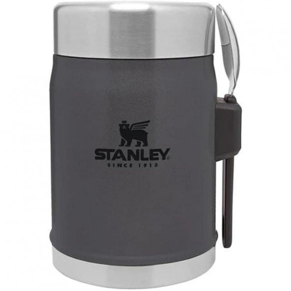 Stanley 10-09382-082 Klasik Kaşıklı 0,40 Litre Çelik Yemek Termosu - Siyah