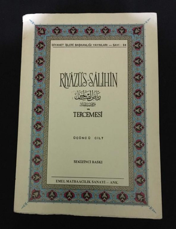 RİYAZÜS-SALİHİN ve TERCEMESİ 3.Cilt   ( İKİNCİ EL ÜRÜN ) - 1