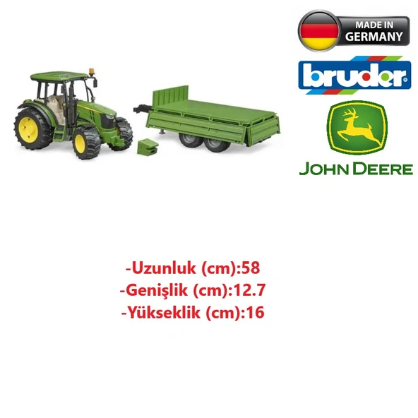 Bruder John Deere 5115M Oyuncak Traktör ve Römork - 2