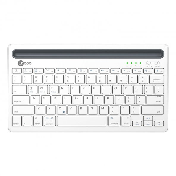 Lenovo Lecoo BK100 Çoklu Cihaz Özellikli Şarj Edilebilir Kablosuz Klavye Beyaz - 3