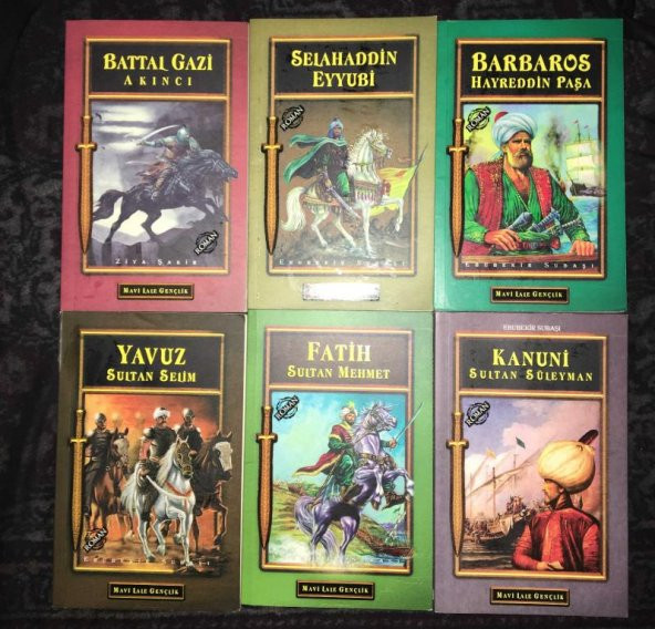 BATTAL GAZİ AKINCI- SELAHADDİN EYYUBİ - BARBAROS HAYREDDİN PAŞA - YAVUZ SULTAN SELİM - FATİH SULTAN MEHMET - KANUNİ SULTAN SÜLEYMAN [6 Kitap]   ( İKİNCİ EL ÜRÜN )