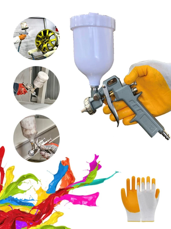 Germany Style Üstten Depolu Profesyonel Püskürtmeli Boya Sprey Tabancası ELDİVEN HEDİYELİ