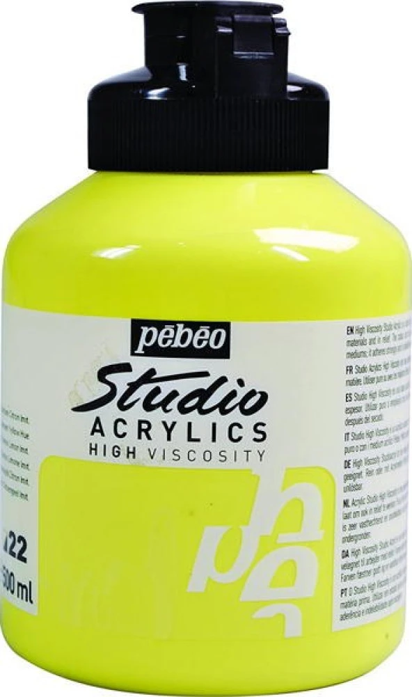 Pebeo Studio Akrilik Boya 500 ml 22 Lemon Cadmium Yellow Hue ürün görseli