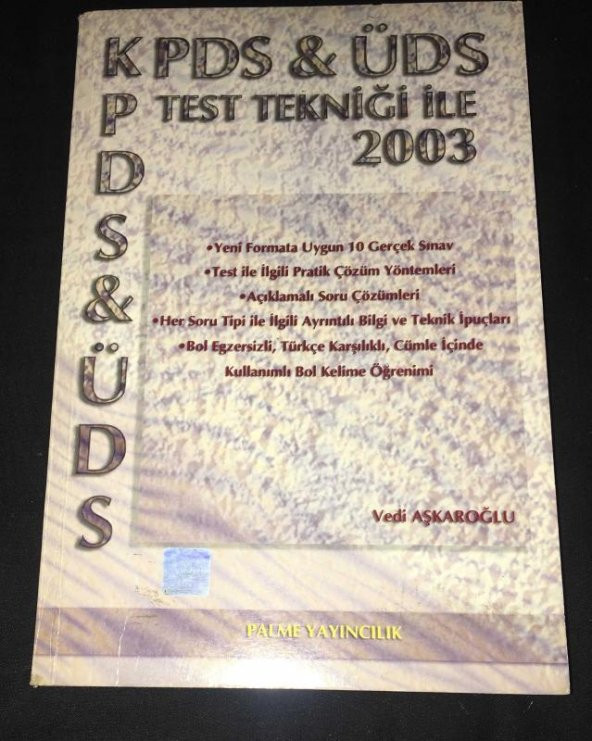 TEST TEKNİĞİ İLE KPDS  - ÜDS   ( İKİNCİ EL ÜRÜN )