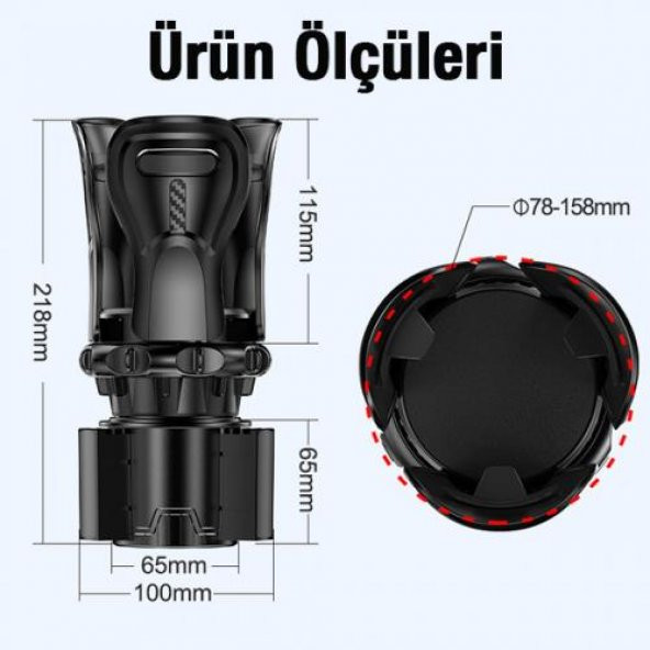 Coofbe Yeni Tasarım Ayarlanabilir Araç İçi Bardaklık Bardak Tutucu Şişe Tutucu Sarsılmaz Bardaklık - 5