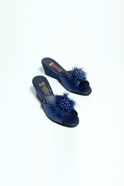 Giona 105 Kadın Dolgu Topuklu Gelin Çeyiz Terliği - 4