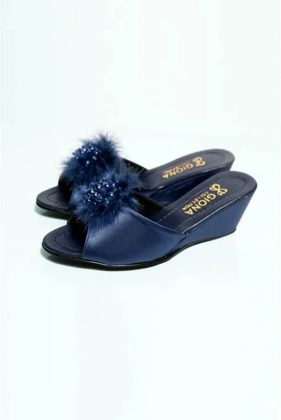 Giona 105 Kadın Dolgu Topuklu Gelin Çeyiz Terliği - 3