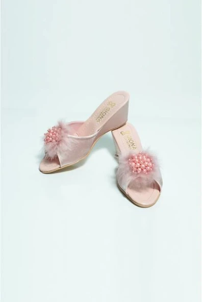 Giona 105 Kadın Dolgu Topuklu Gelin Çeyiz Terliği - 9