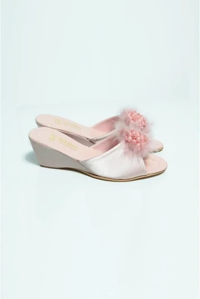 Giona 105 Kadın Dolgu Topuklu Gelin Çeyiz Terliği - 8