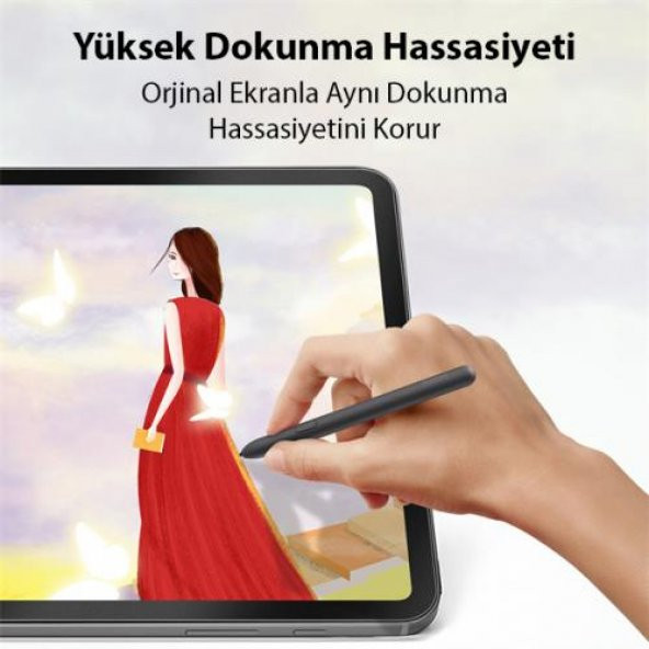 Coofbe 0.15mm Darbe Emici Samsung Galaxy Tab S7 Plus Ve S7 FE Ekran Koruyucu Pet Paperfeel Full Kaplama Koruyucu - 4