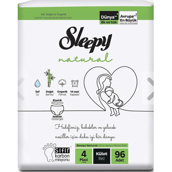 Sleepy Natural 4 Numara Maxi 96'lı Külot Bez