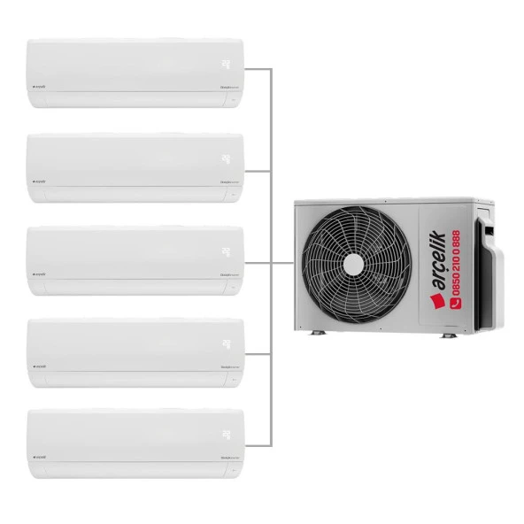 Arçelik Multi Sistem Duvar Tipi 5+1 İnverter 9+9+9+9+12 30000Btu Klima ZM30105-999912 - 2