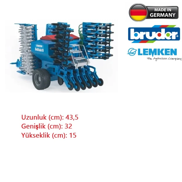 Bruder Lemken Solitair 9 Kombine Oyuncak Tohum Ekim Makinası - 2