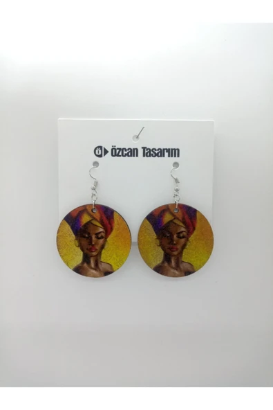 Özcan Tasarım Baskılı Ahşap ?üpe - Zenci Kadın Modeli ürün görseli