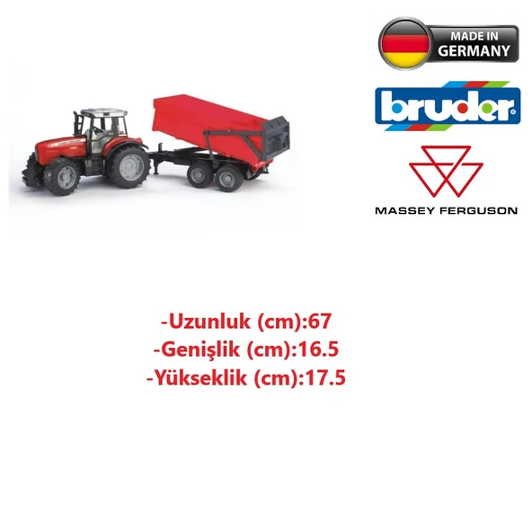 Bruder Massey Ferguson 7480 Oyuncak Traktör ve Römork - 3