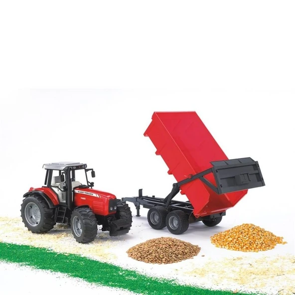 Bruder Massey Ferguson 7480 Oyuncak Traktör ve Römork - 4