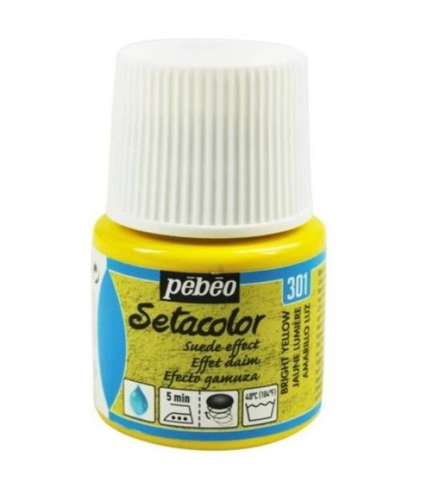 Pebeo Setacolor Suede Effect (Süet Etkisi) Kumaş Boyası 301 BRIGHT YELLOW
