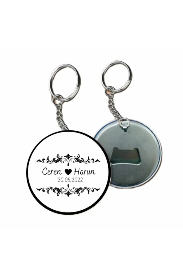 Özcan Tasarım Kişiye Özel Açacaklı Düğün Anahtarlık - Nişan Anahtarlık- Söz Anahtarlık ( 25 Adet ) ürün görseli