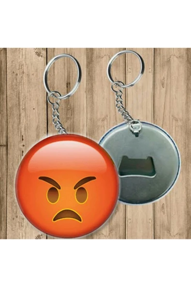 Özcan Tasarım Kızgın Surat Emoji Anahtarlık - Açacaklı Anahtarlık ürün görseli