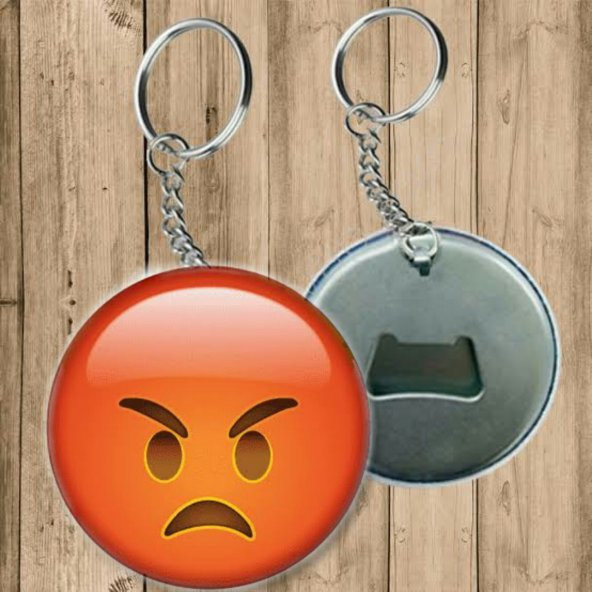 Kızgın Surat Emoji Anahtarlık - Açacaklı Anahtarlık - 1