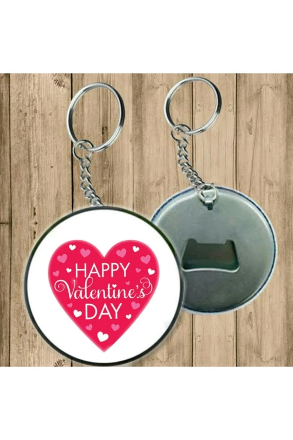Happy Valentine Anahtarlık - Açacaklı Anahtarlık