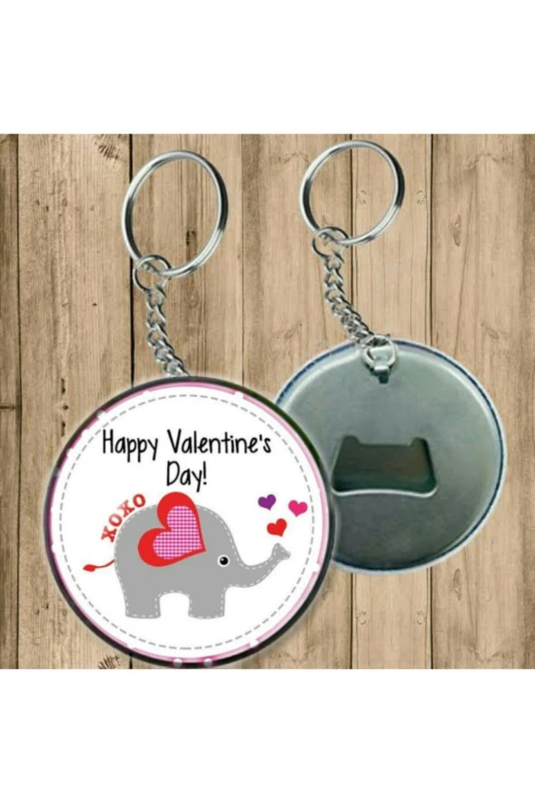 Happy Valentine's Day Anahtarlık - Açacaklı Anahtarlık