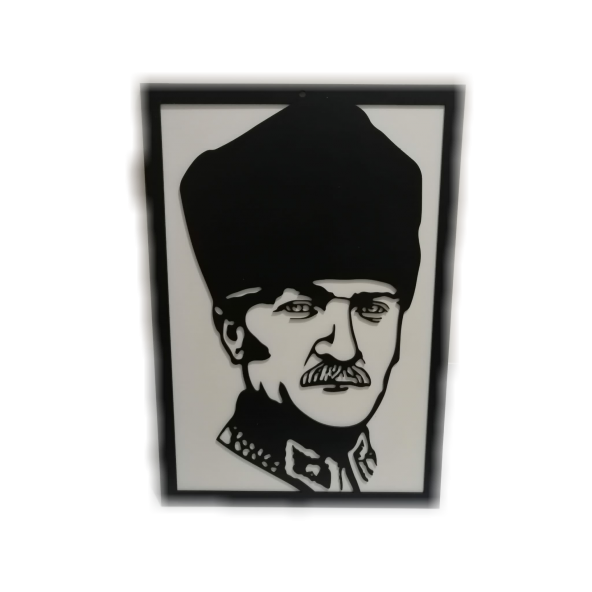 3 Boyutlu Lüks Ahşap Tablo - Atatürk