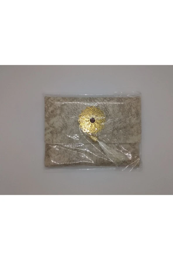 Lüks Çantalı Kadife Kaplı Yasin ( Krem ) - 4