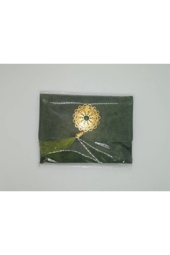 Lüks Çantalı Kadife Kaplı Yasin ( Yeşil ) - 4